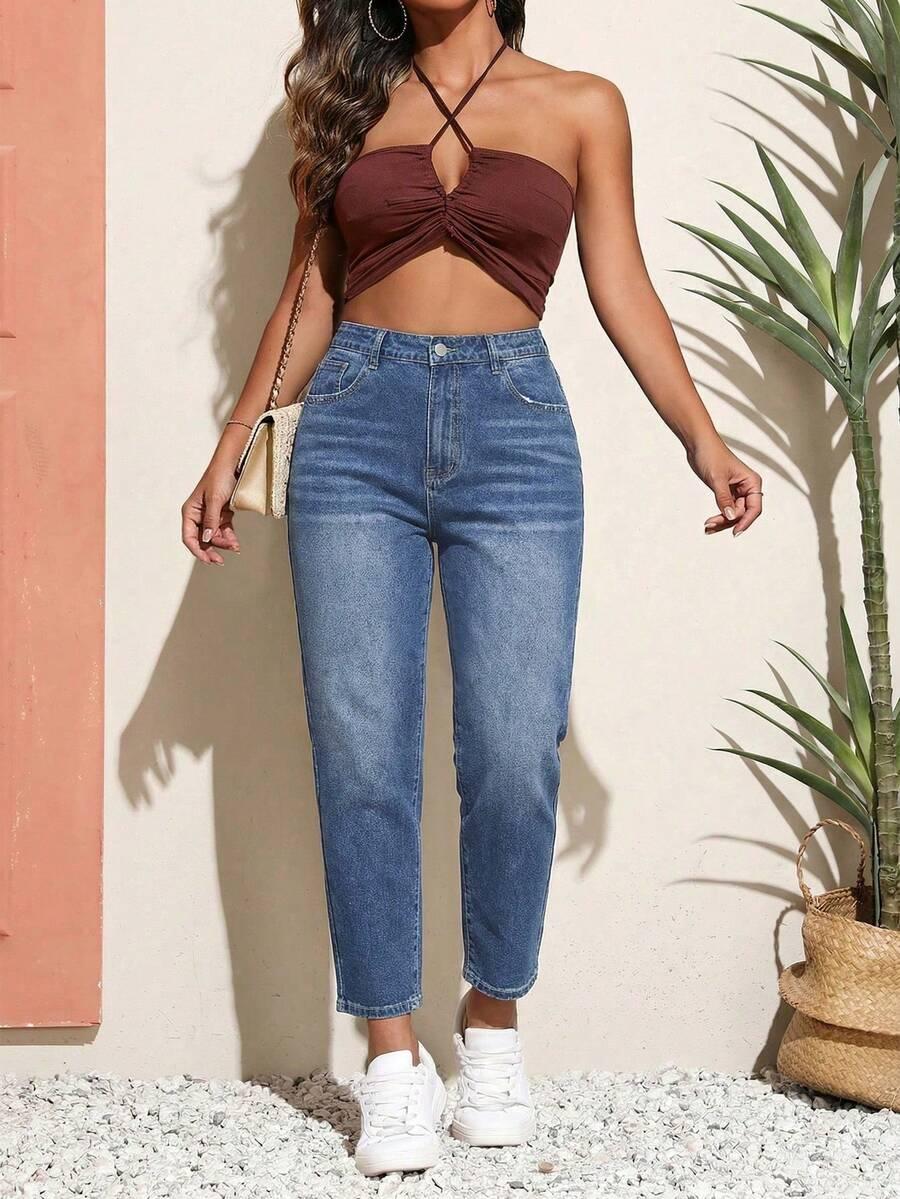 NIEBIESKIE SPODNIE JEANS