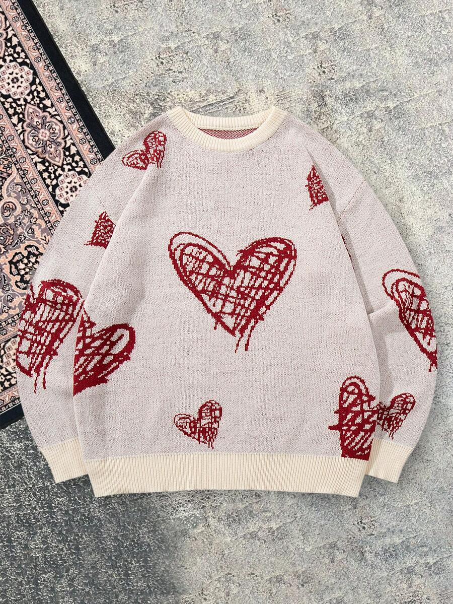 sweter wzór serca