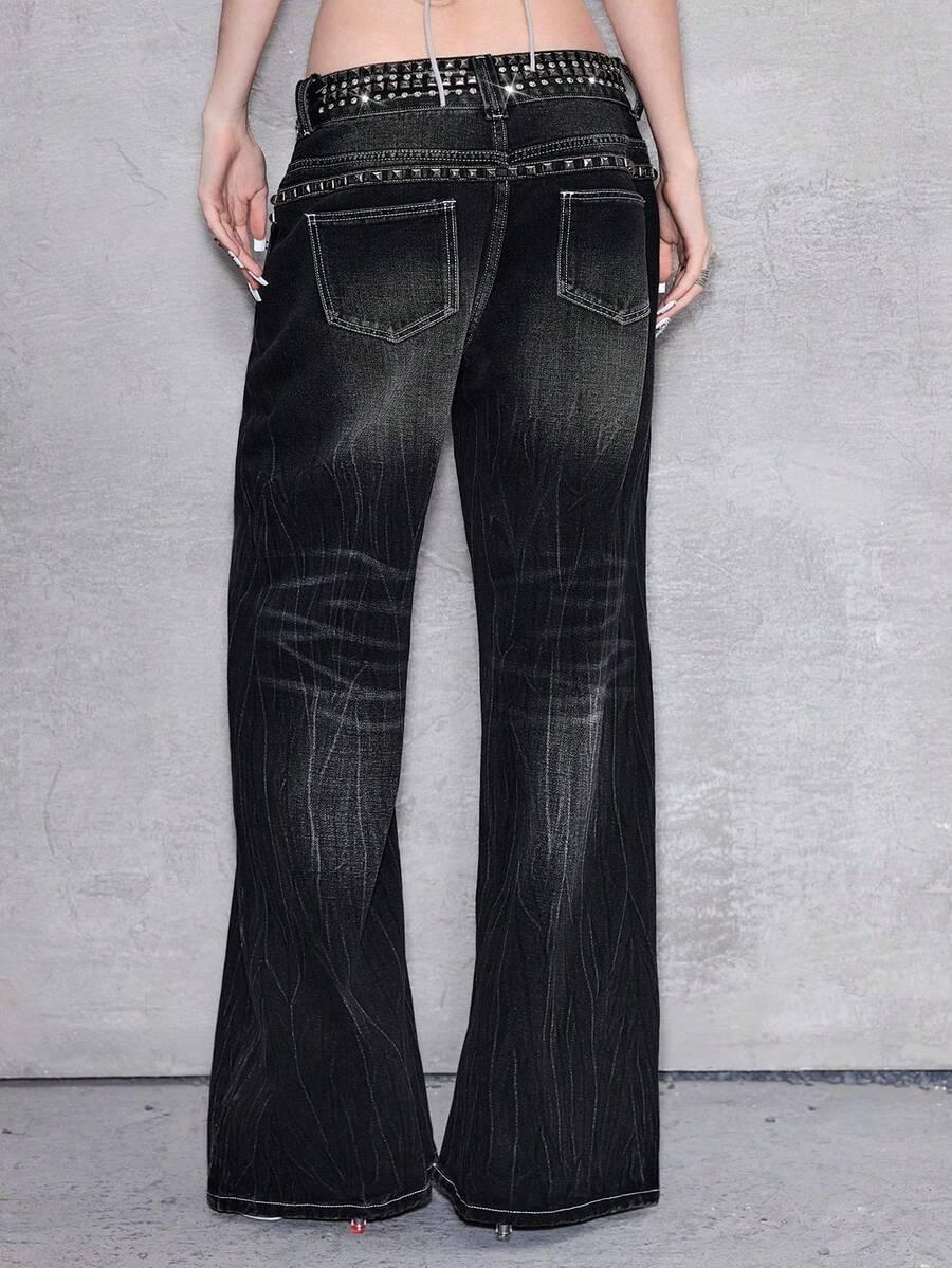 CZARNE SPODNIE JEANS