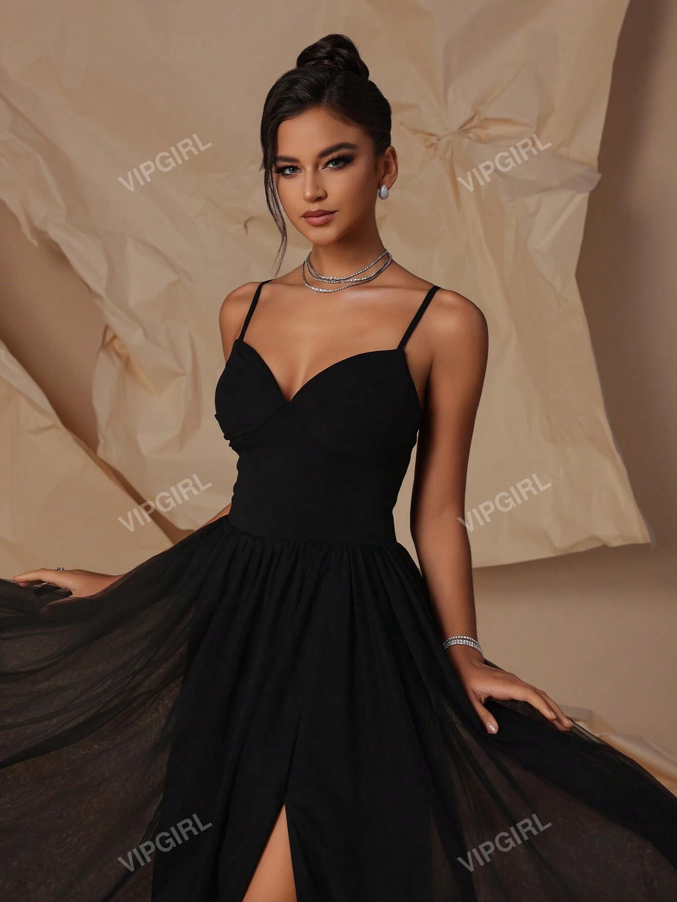 CZARNA MAXI SUKIENKA