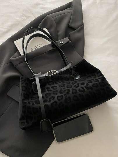 czarna torebka animal print 