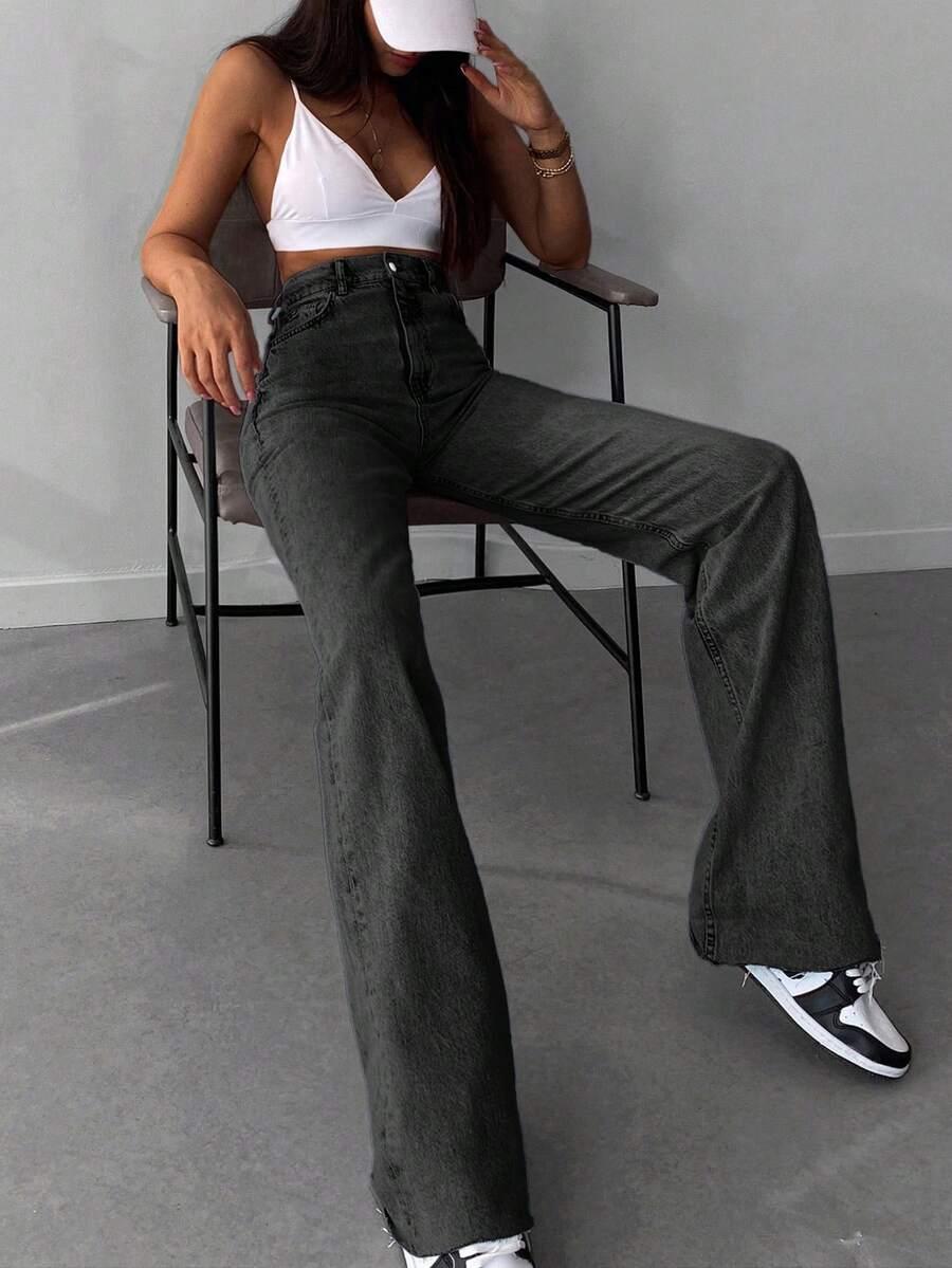 CZARNE SPODNIE JEANS