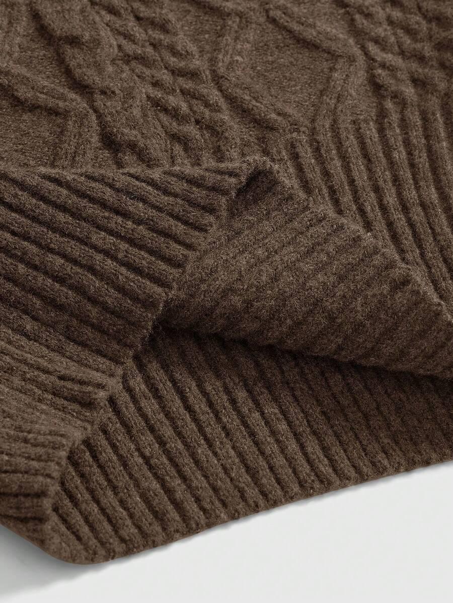 BRĄZOWY SWETER ODKRYTE RAMIONA