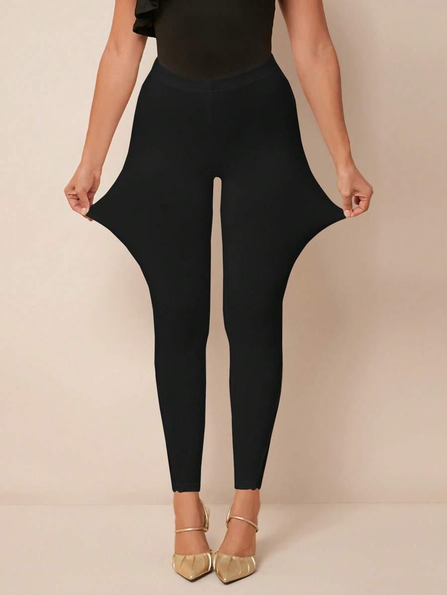 czarne legginsy zdobienie