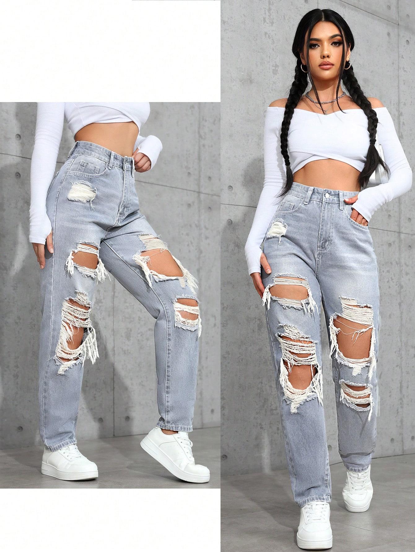 SPODNIE RIPPED JEANS