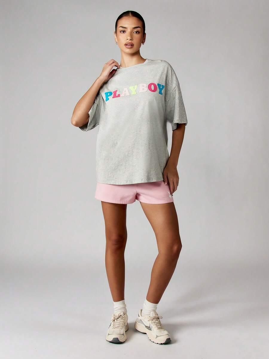 szary T-shirt logo