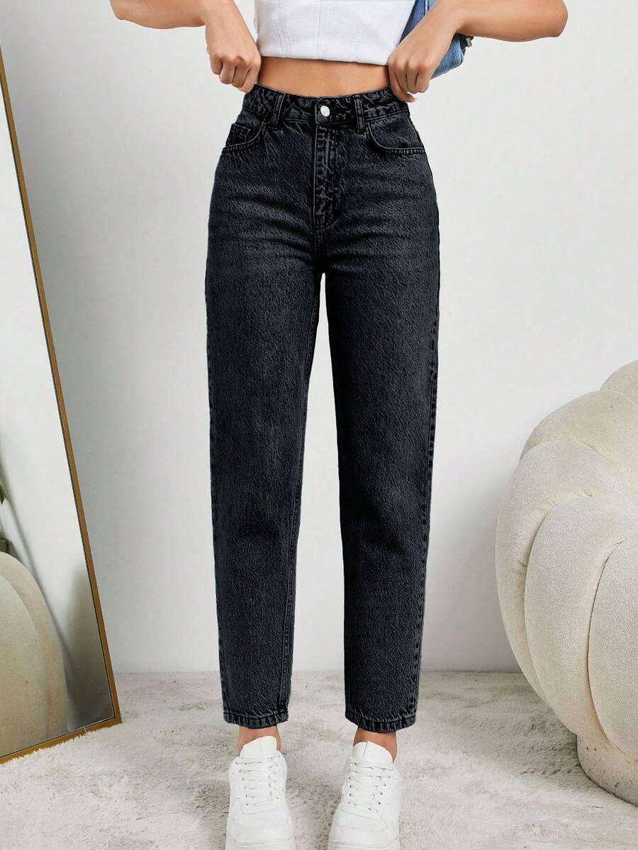 CZARNE SPODNIE JEANS 