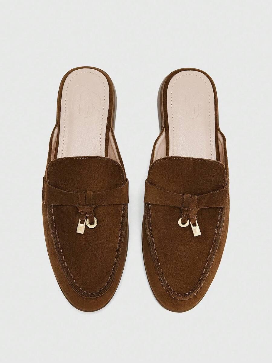 BRĄZOWE WSUWANE BUTY