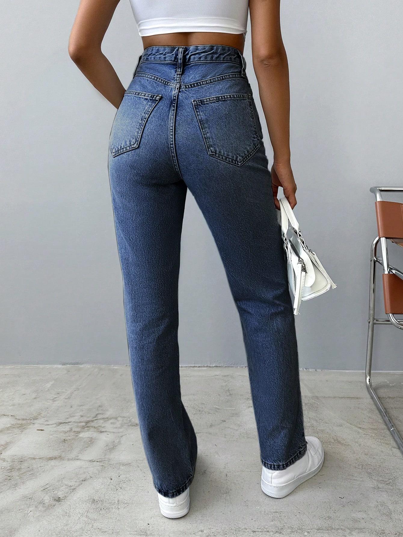 PROSTE SPODNIE JEANS WYSOKI STAN