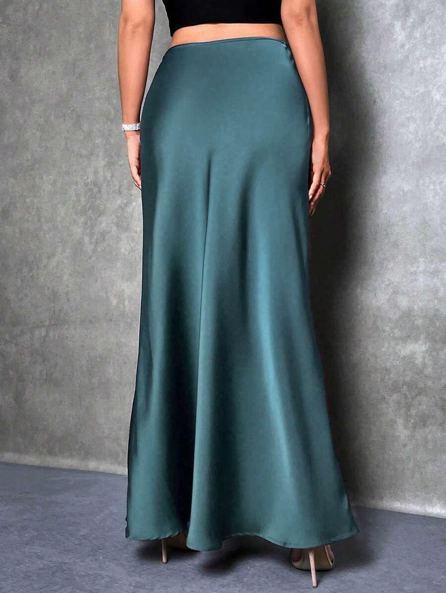 SATYNOWA MAXI SUKIENKA