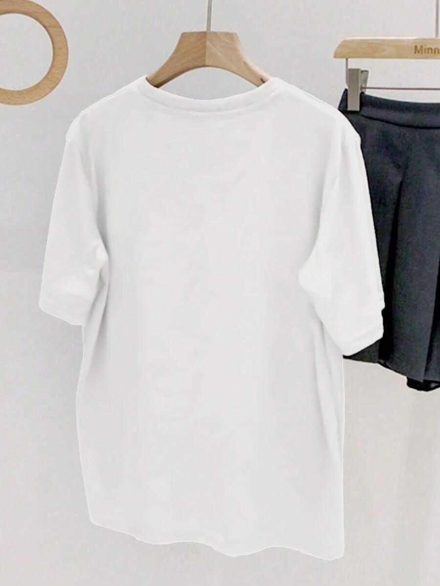 biały t-shirt wisienki 