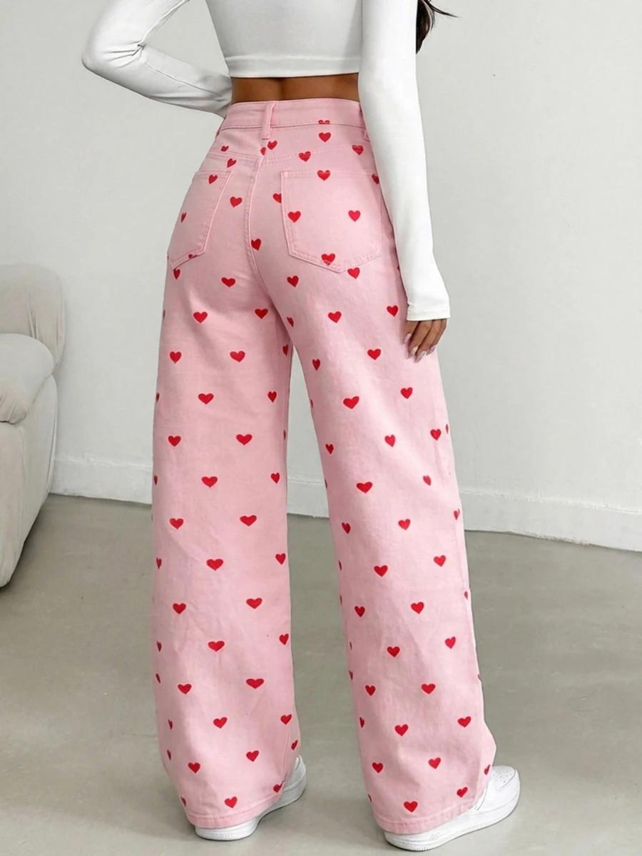 Jeansy Serce print 