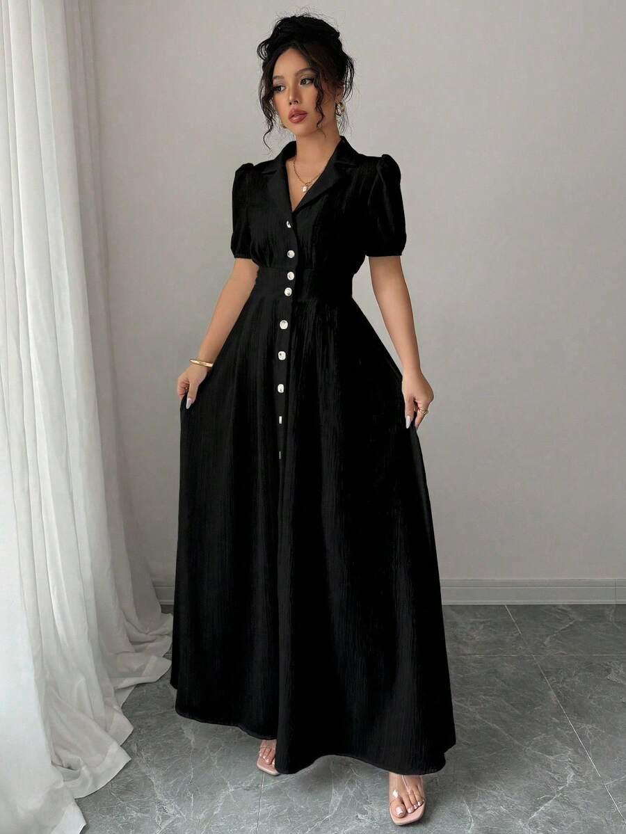 czarna maxi sukienka