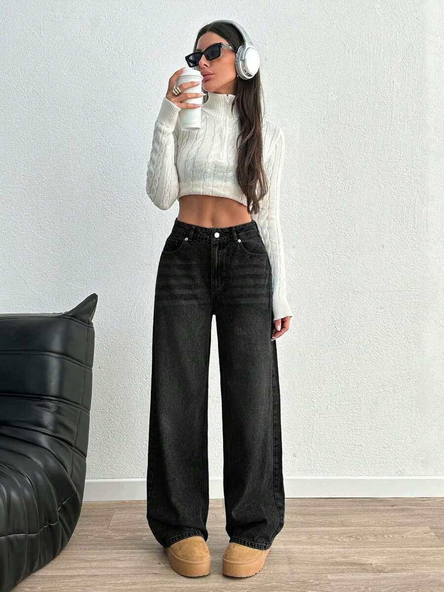czarne spodnie jeans