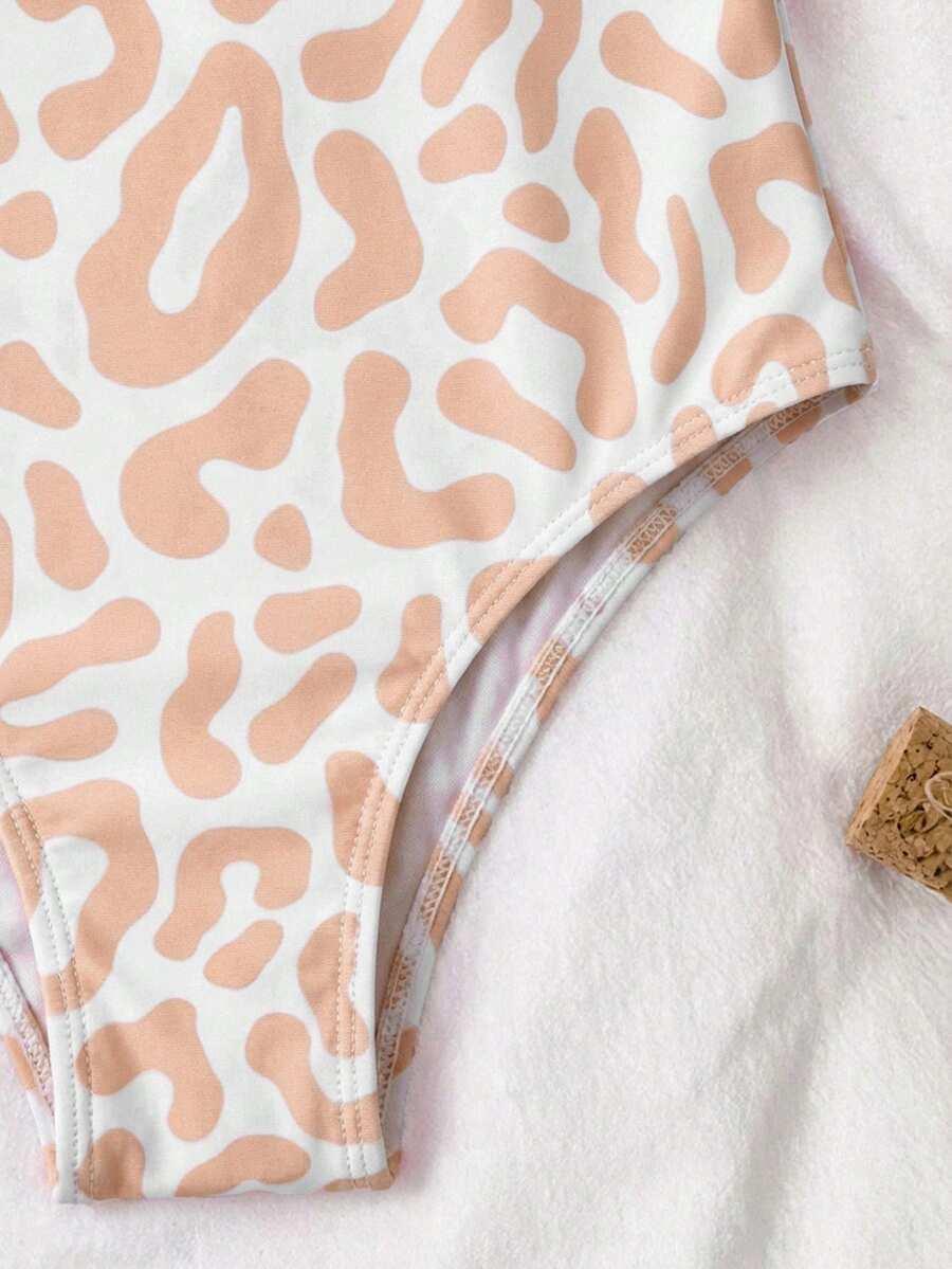 dwuczęściowy strój kąpielowy animal print zdobienia