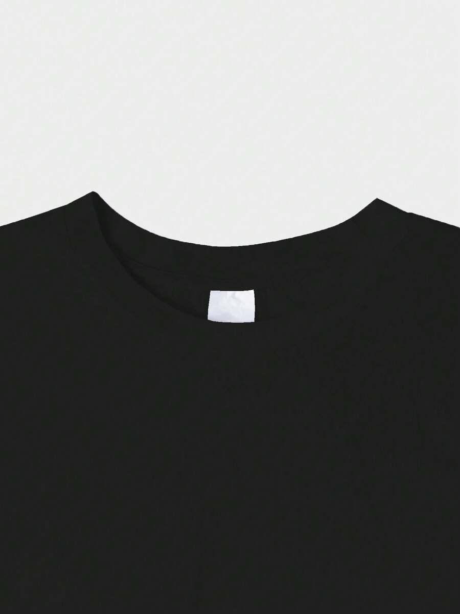 CZARNY T-SHIRT nadruk 