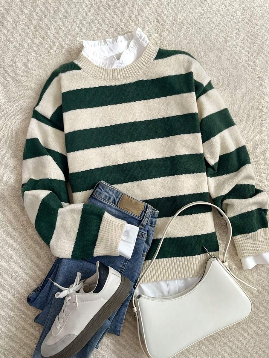 casual sweter paski