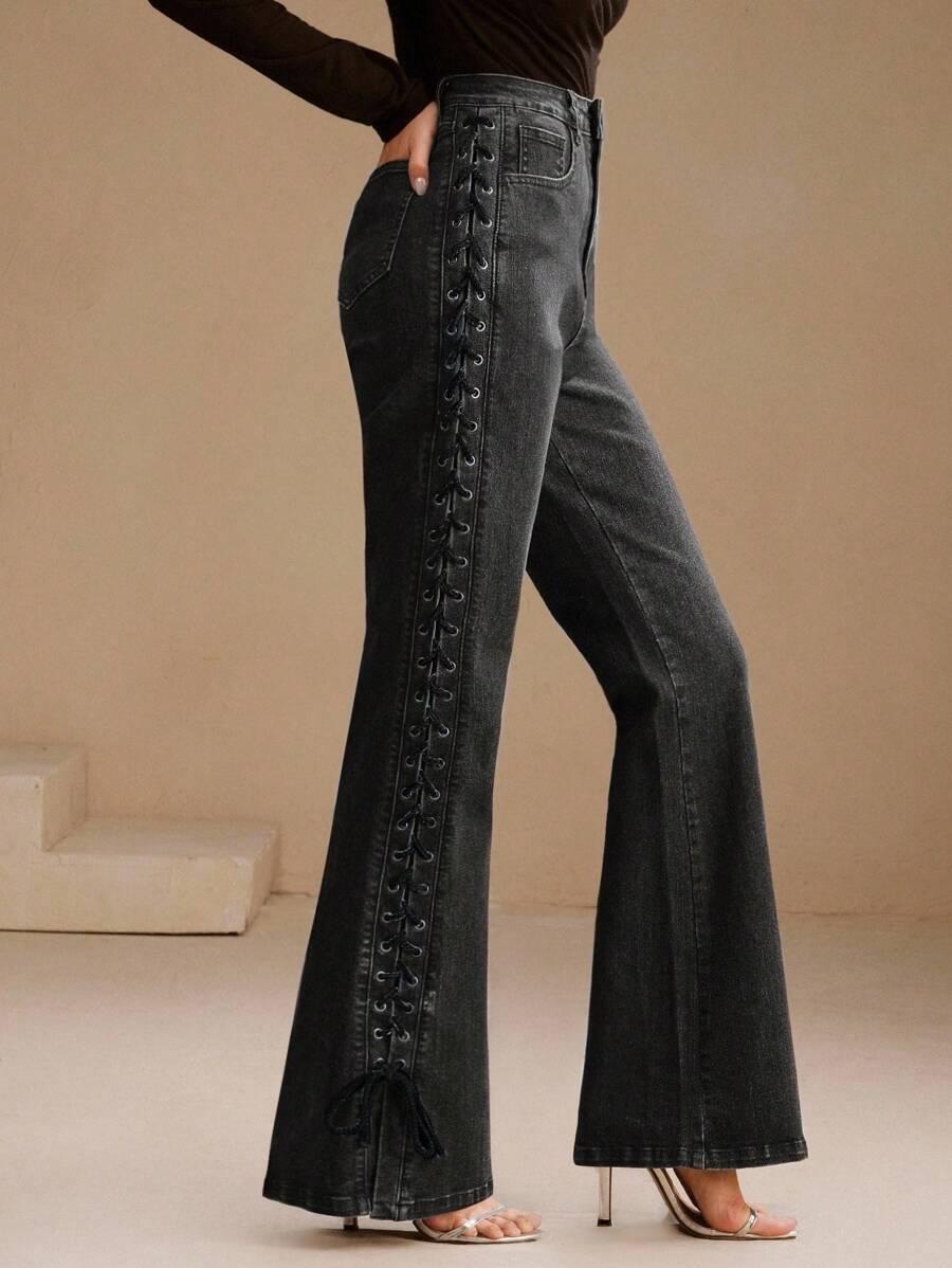CZARNE SPODNIE JEANS