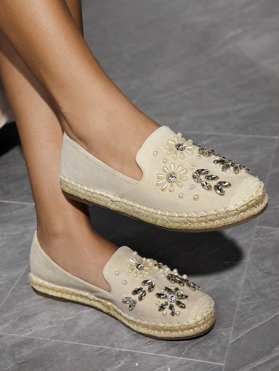 BEŻOWE ESPADRYLE ZDOBIENIE