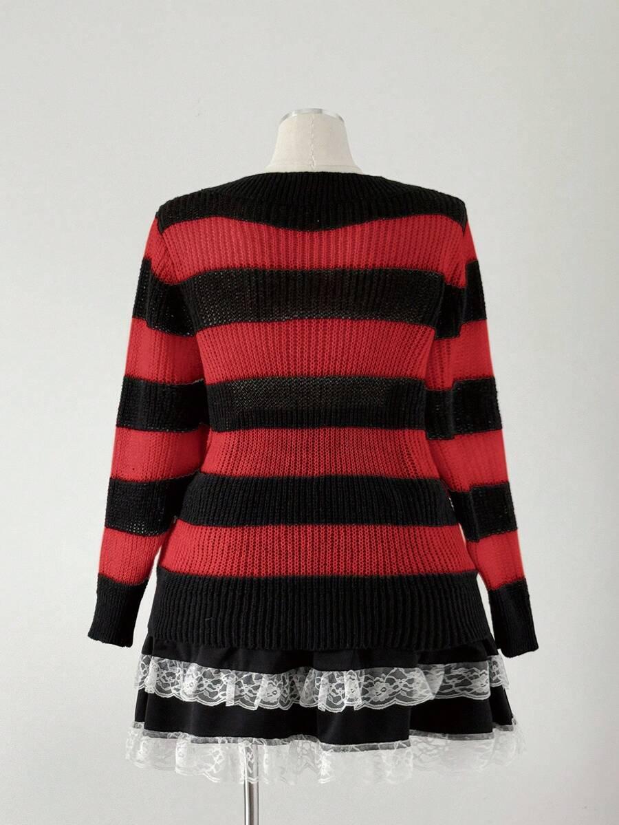 SWETER W PASKI KONTRAST
