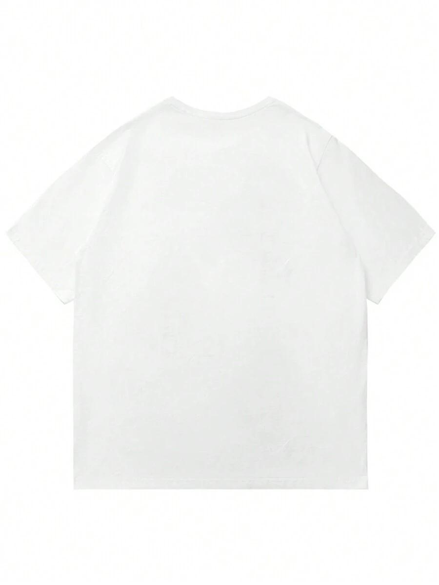 biały t-shirt okrągły dekolt