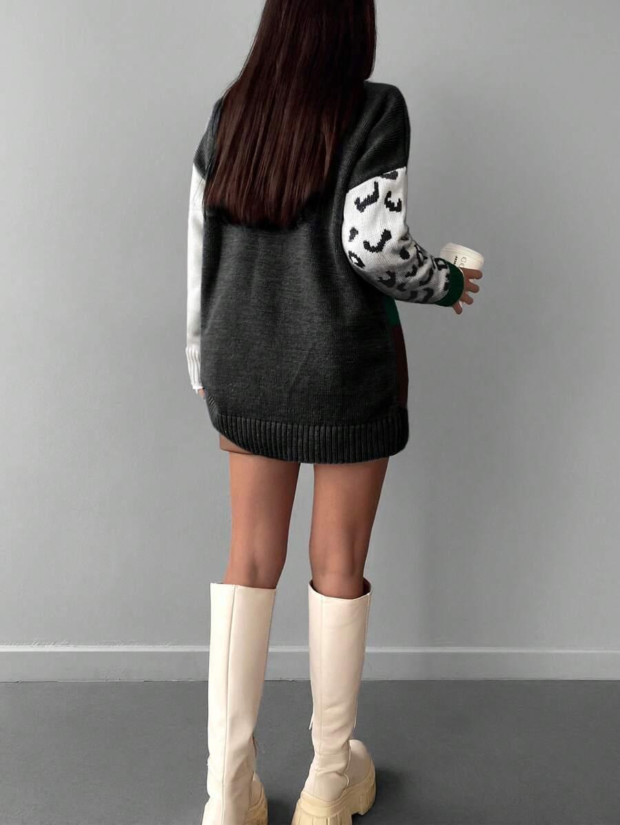SWETER KONTRAST ANIMAL PRINT