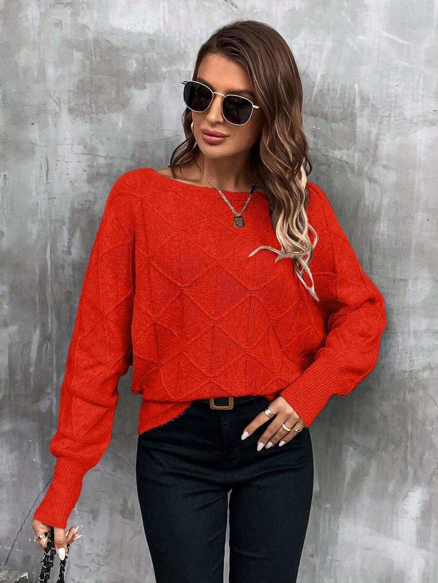 POMARAŃCZOWY SWETER CASUAL