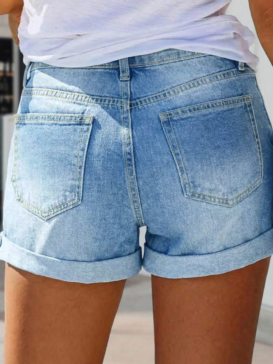 NIEBIESKIE KRÓTKIE SPODENKI JEANS