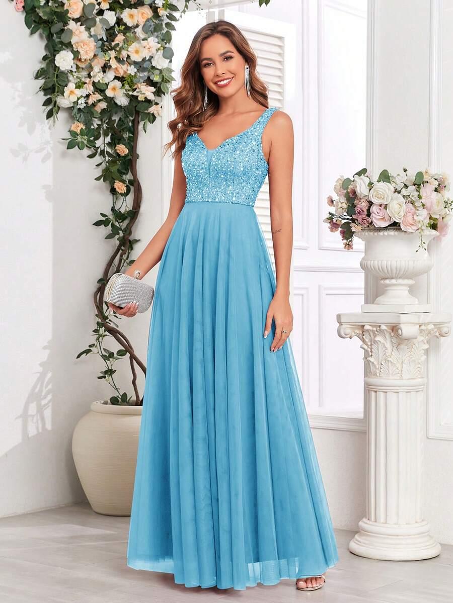niebieska sukienka maxi 