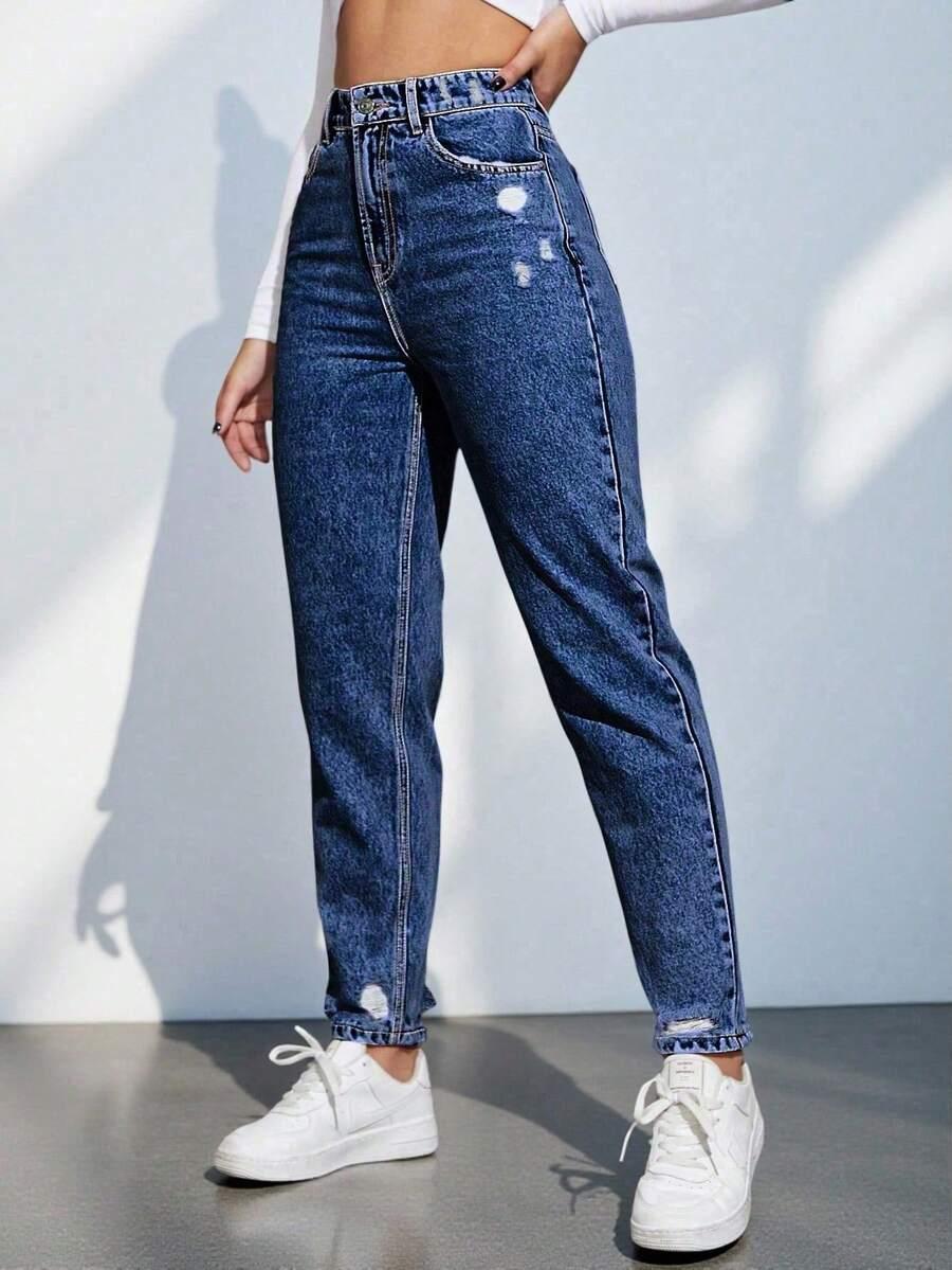 spodnie jeans wysoki stan