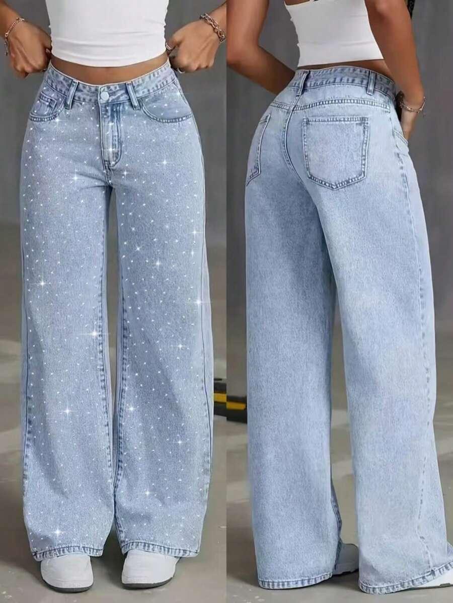 SPODNIE JEANS ZDOBIENIA