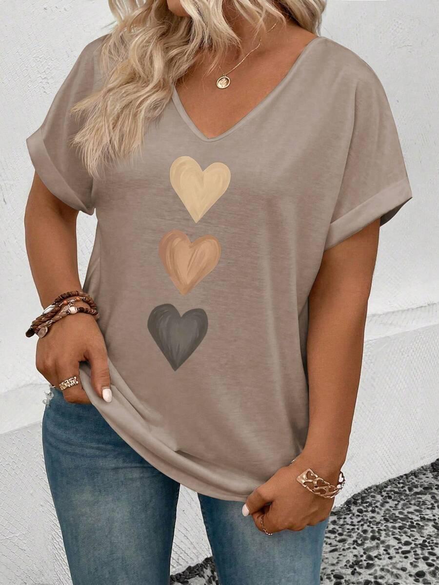 beżowa bluzka v-neck