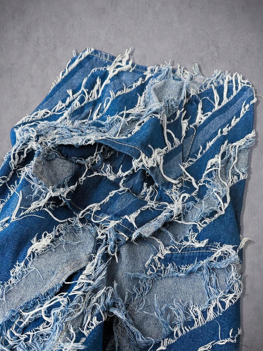 krótkie spodenki jeans frędzle