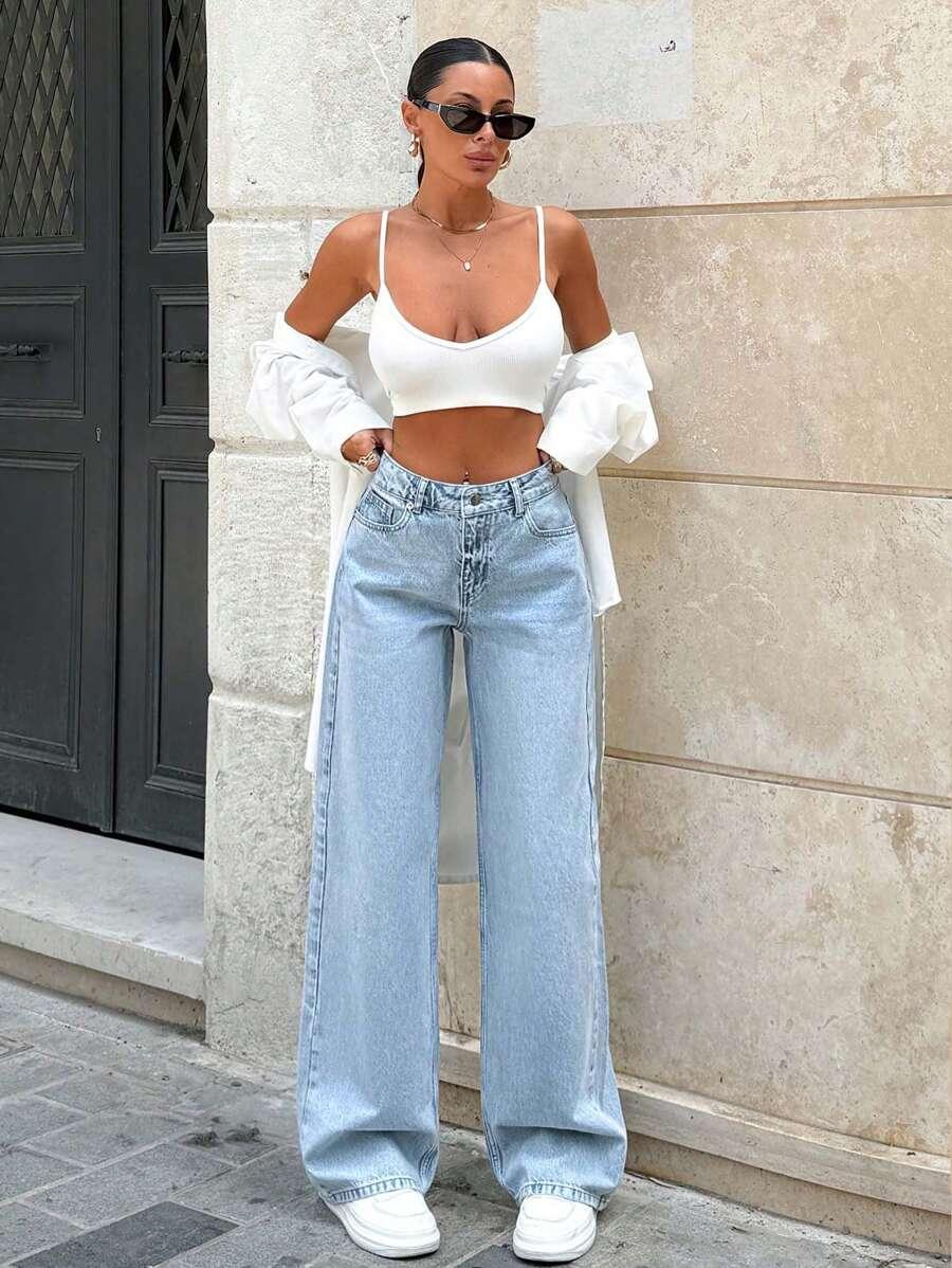 SPODNIE JEANS SZEROKIE NOGAWKI