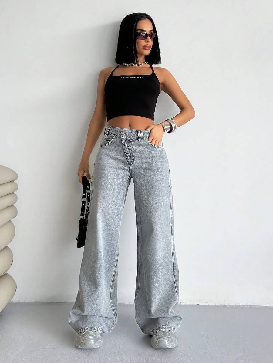 szare spodnie jeans