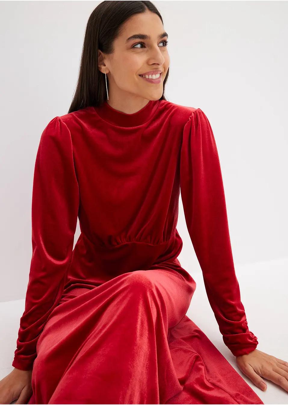 CZERWONA MIDI SUKIENKA 