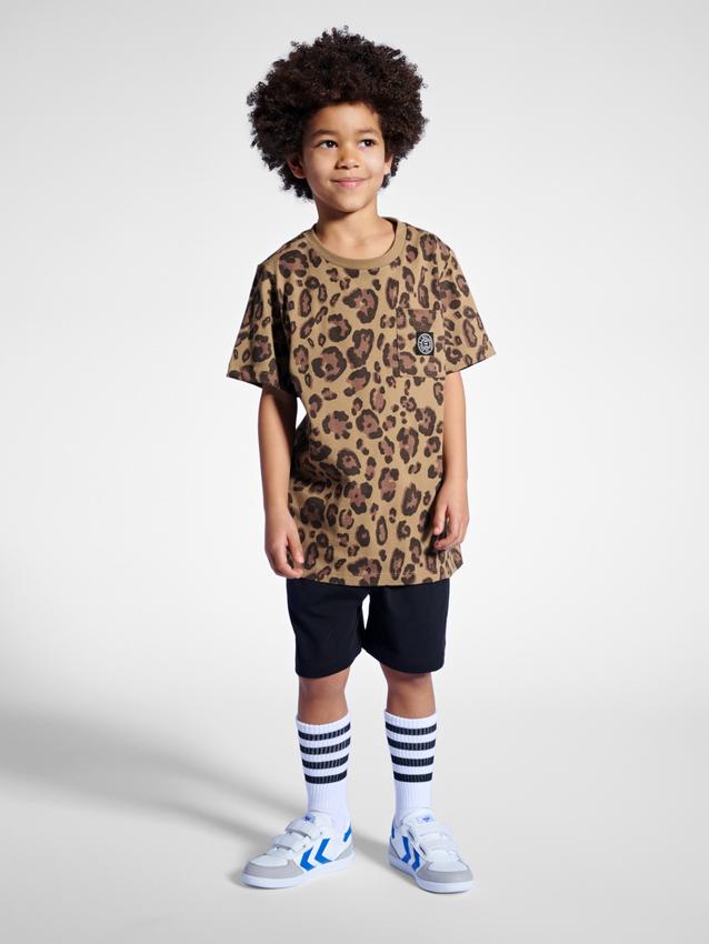 T-SHIRT animal PRINT kieszonka logo