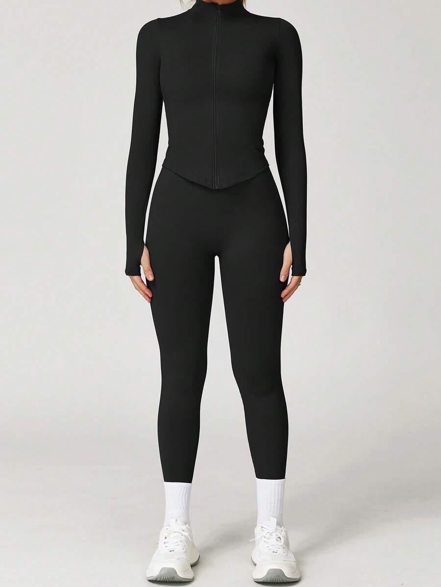 CZARNE SPORTOWE LEGGINSY WYSOKI STAN 
