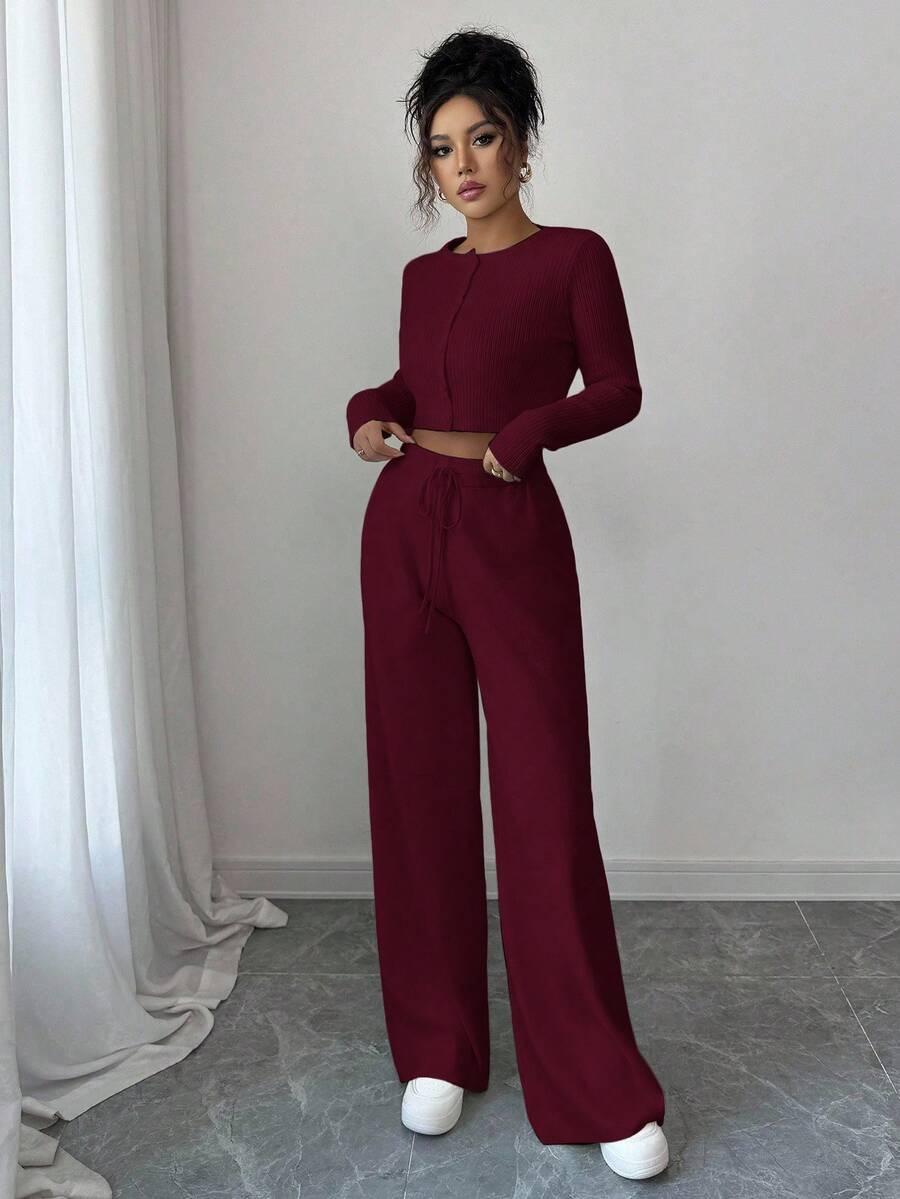 bordowy dzianinowy sweter 