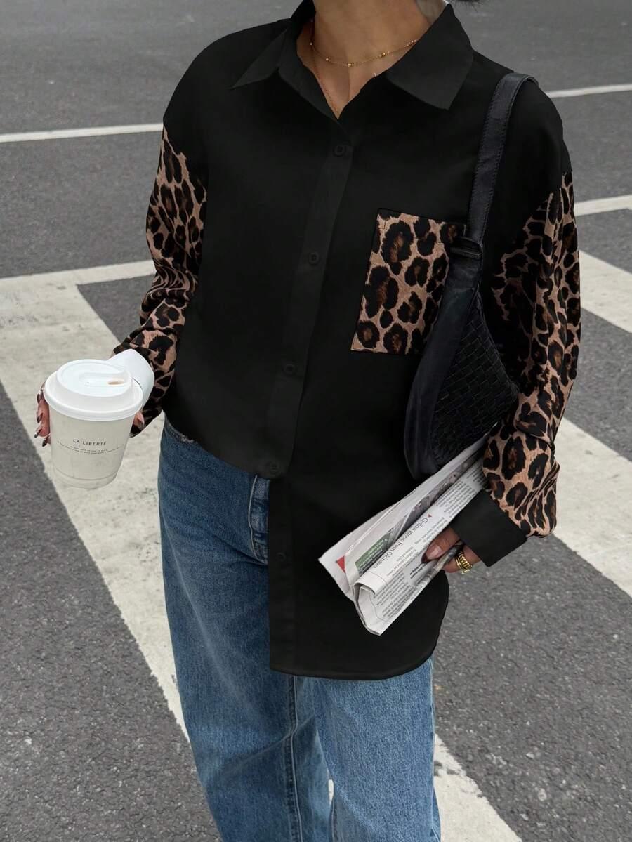 CZARNA KOSZULA ANIMAL PRINT