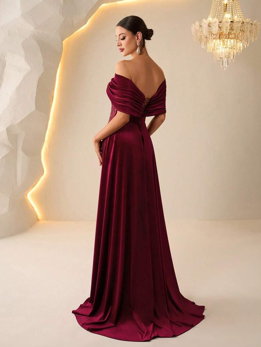 CZERWONA MAXI SUKIENKA
