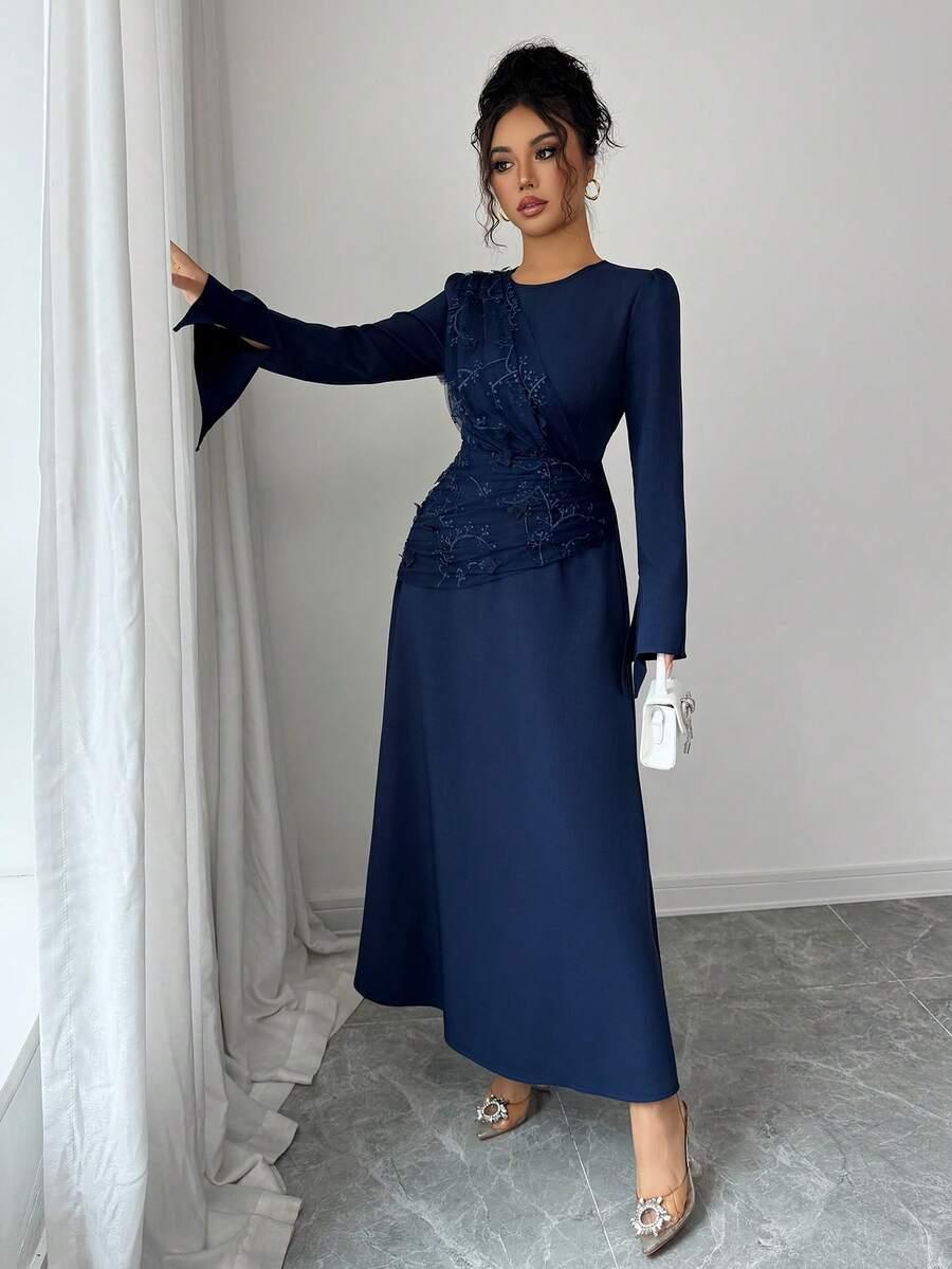 niebieska maxi sukienka