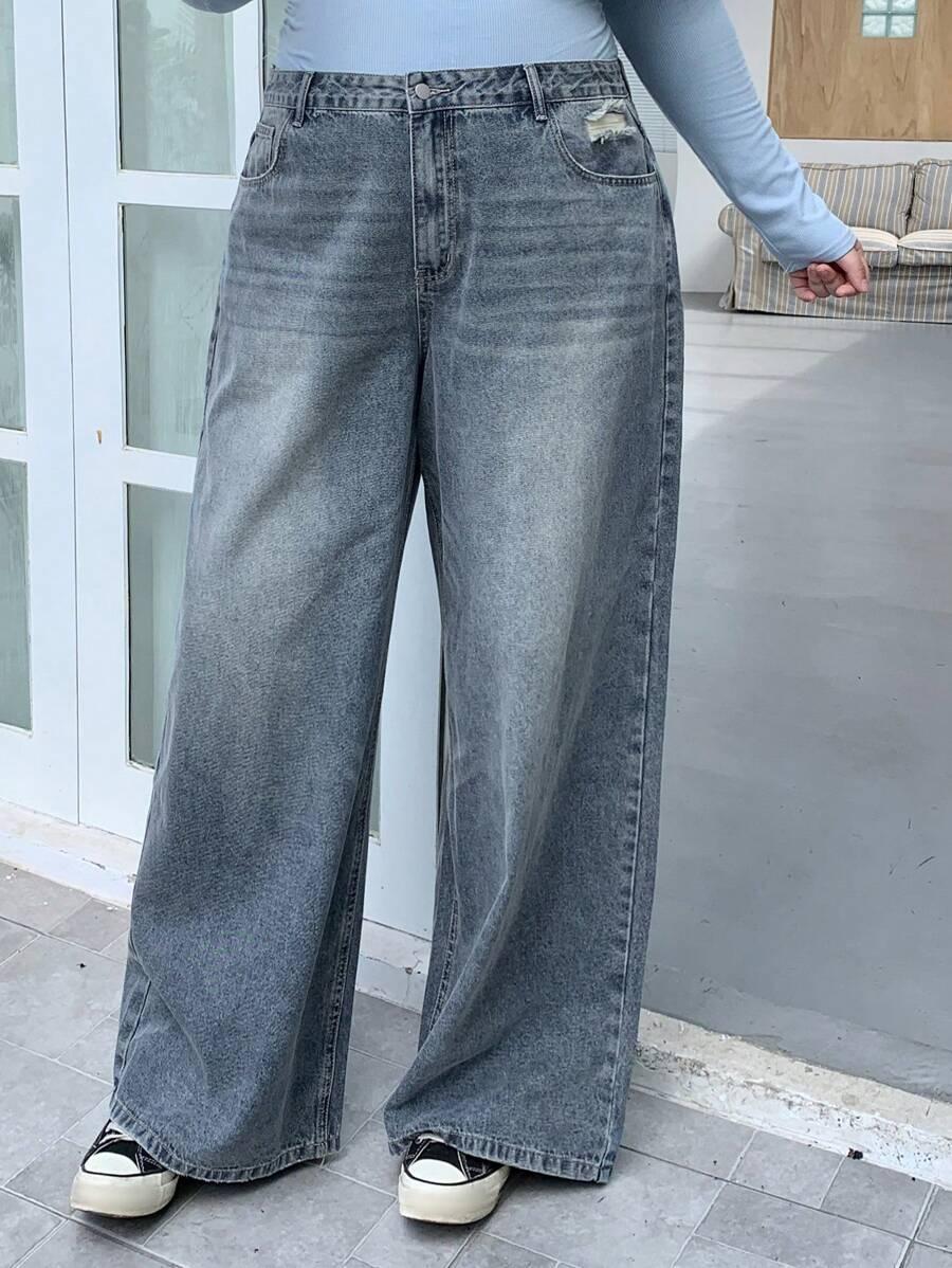 SZEROKIE SPODNIE JEANS 