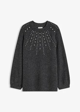 SWETER Z OZDOBNYMI PEREŁKAMI