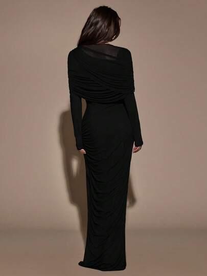 czarna sukienka maxi