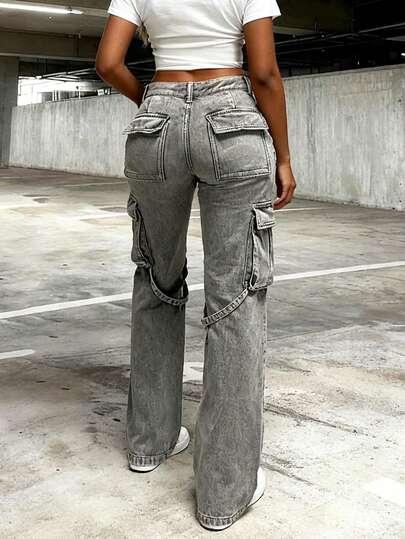 szare spodnie jeans