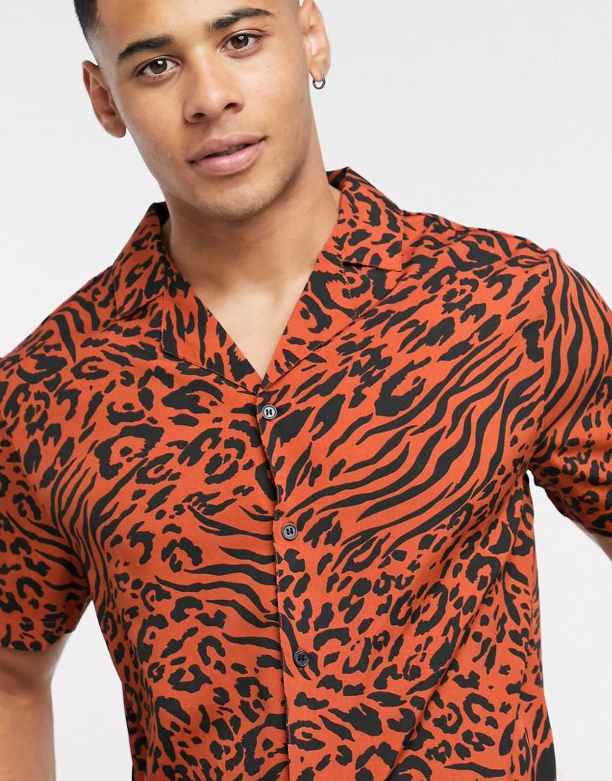 koszula krótki rękaw animal print