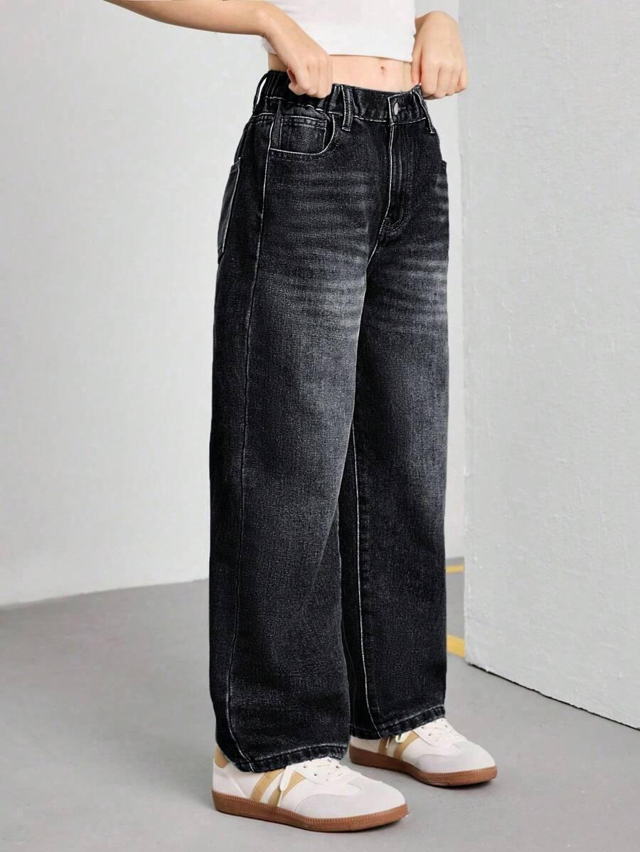 CZARNE SPODNIE JEANS