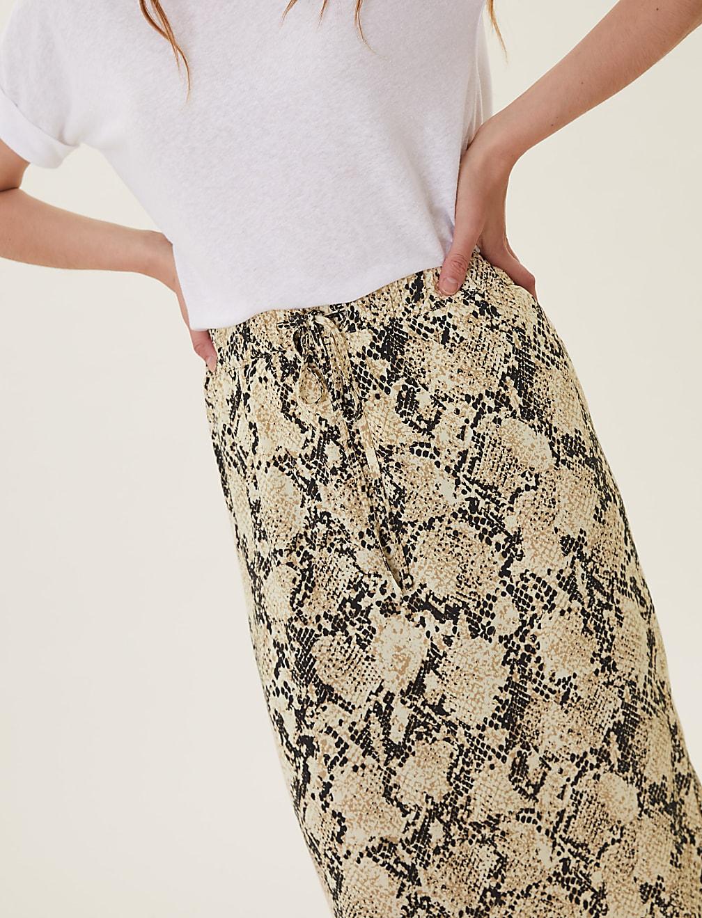 MIDI SPÓDNICA SNAKE PRINT T42-2982-V4
