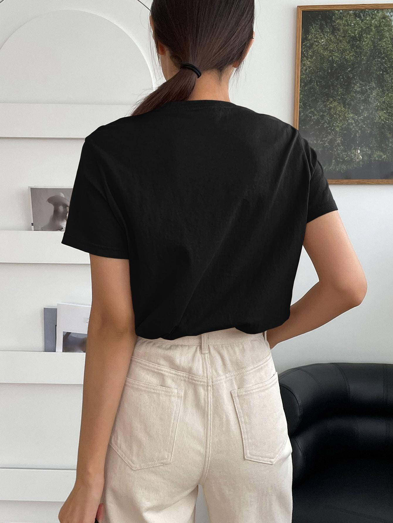 CZARNY T-SHIRT BASIC